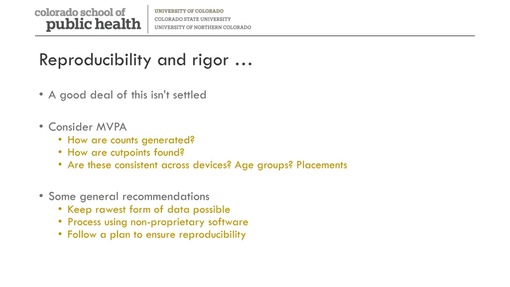 reproducibility and rigor