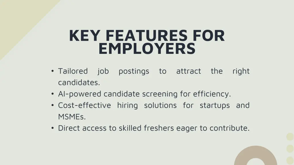 key features for employers
