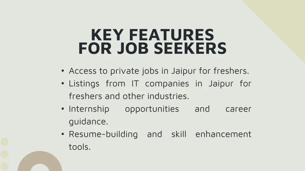 key features for job seekers