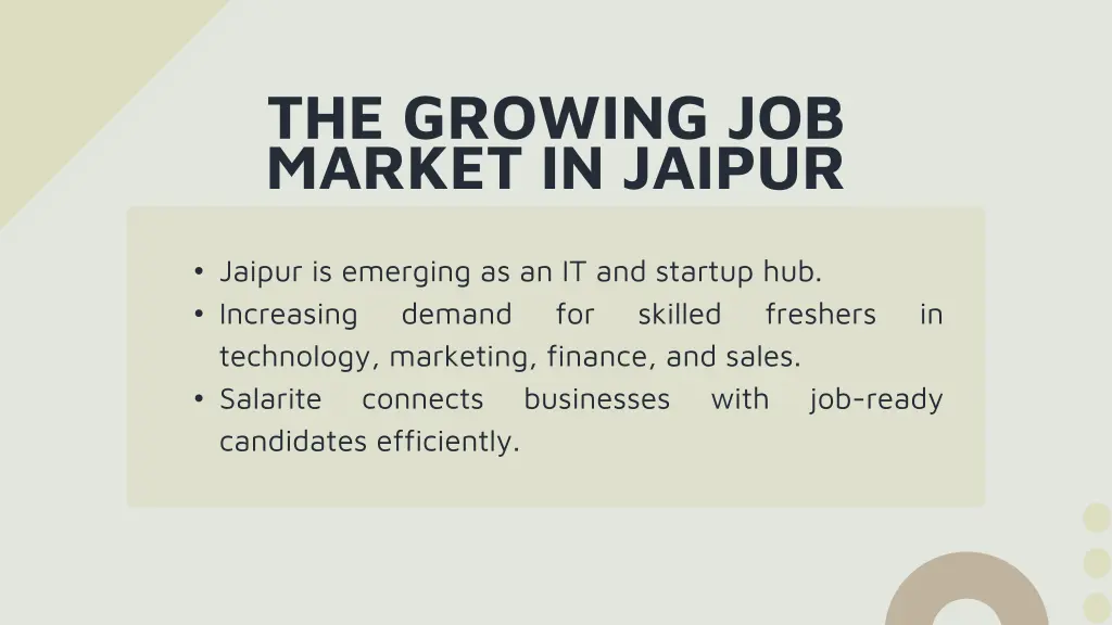 the growing job market in jaipur