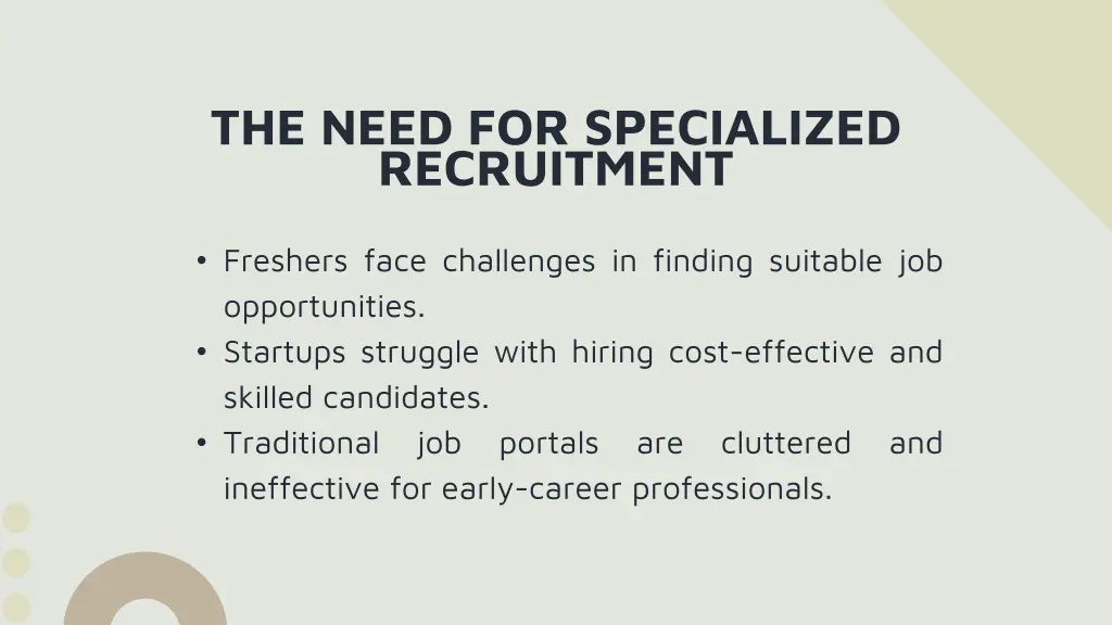 the need for specialized recruitment