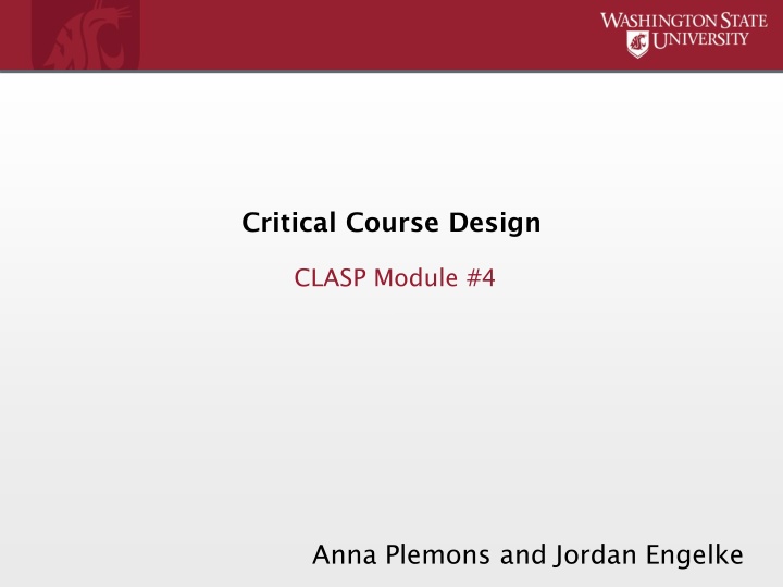 critical course design