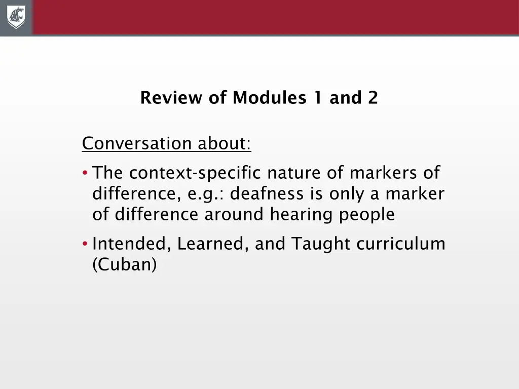 review of modules 1 and 2
