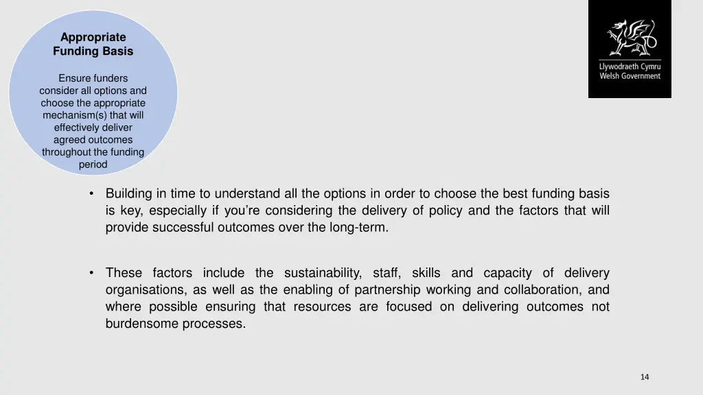appropriate funding basis