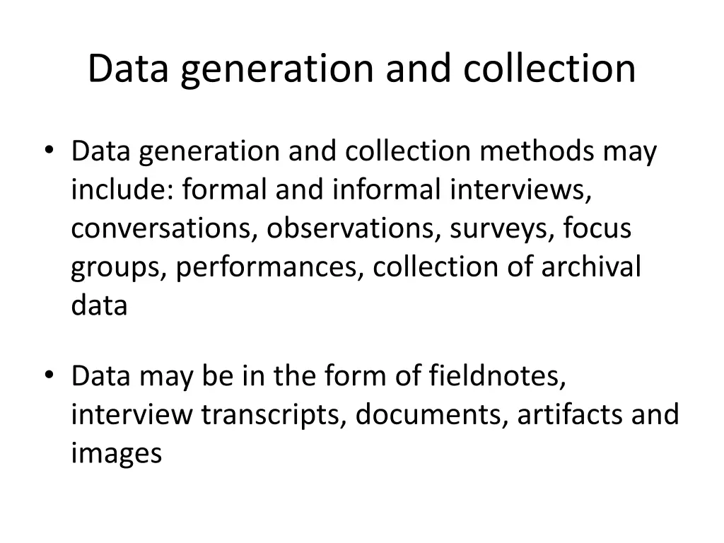 data generation and collection 2