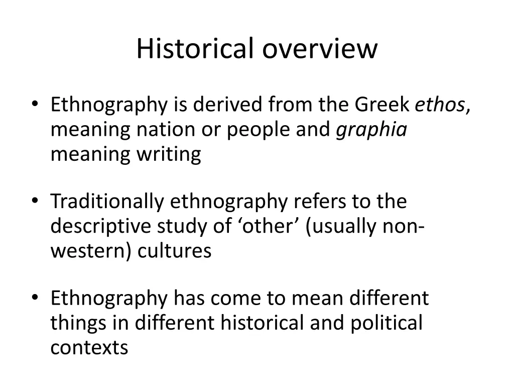 historical overview