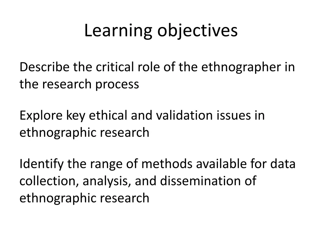 learning objectives 1