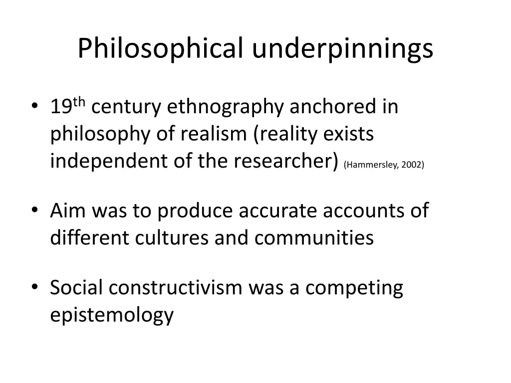 philosophical underpinnings