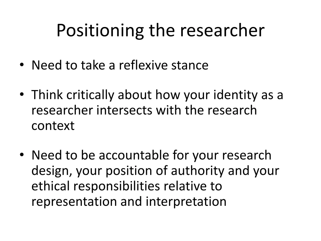positioning the researcher 1