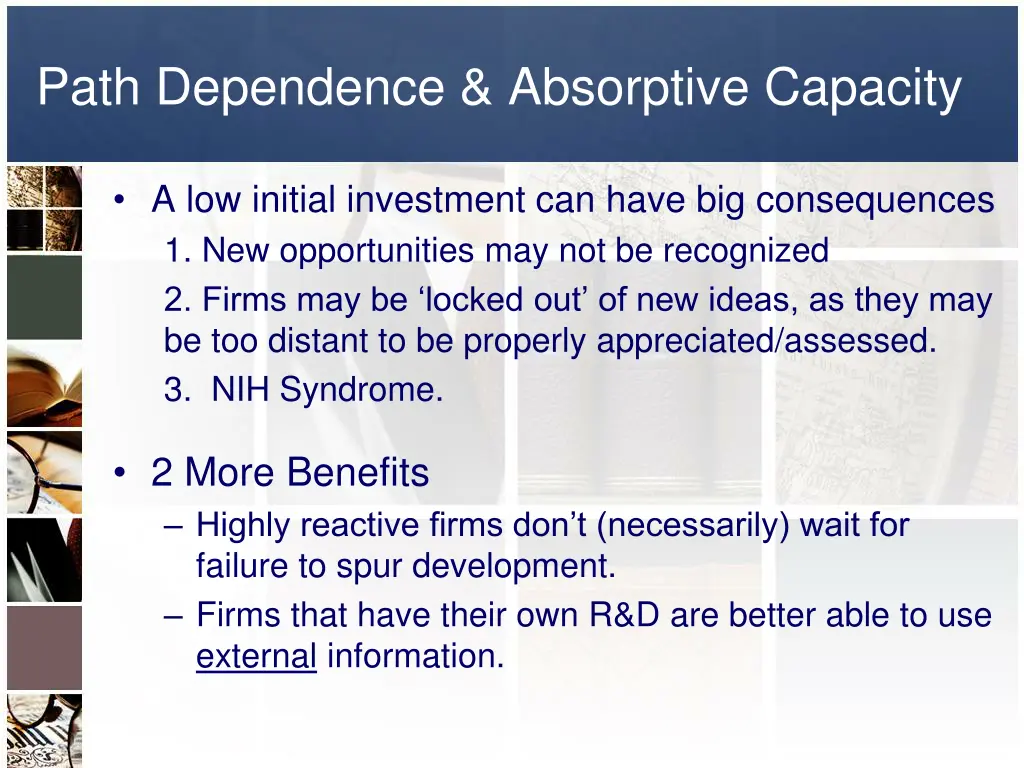 path dependence absorptive capacity