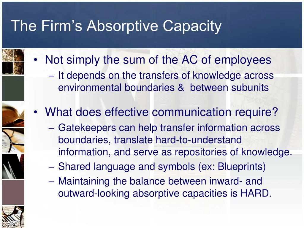 the firm s absorptive capacity