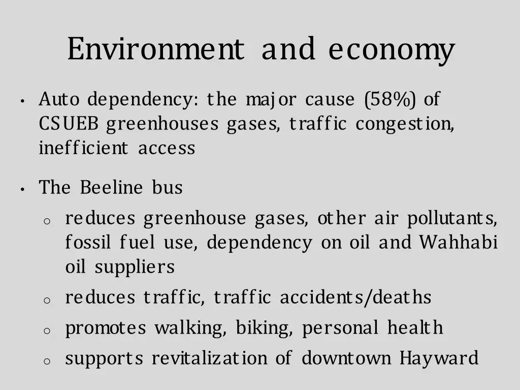 environment and economy