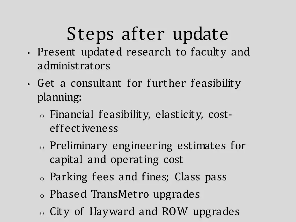steps after update present updated research