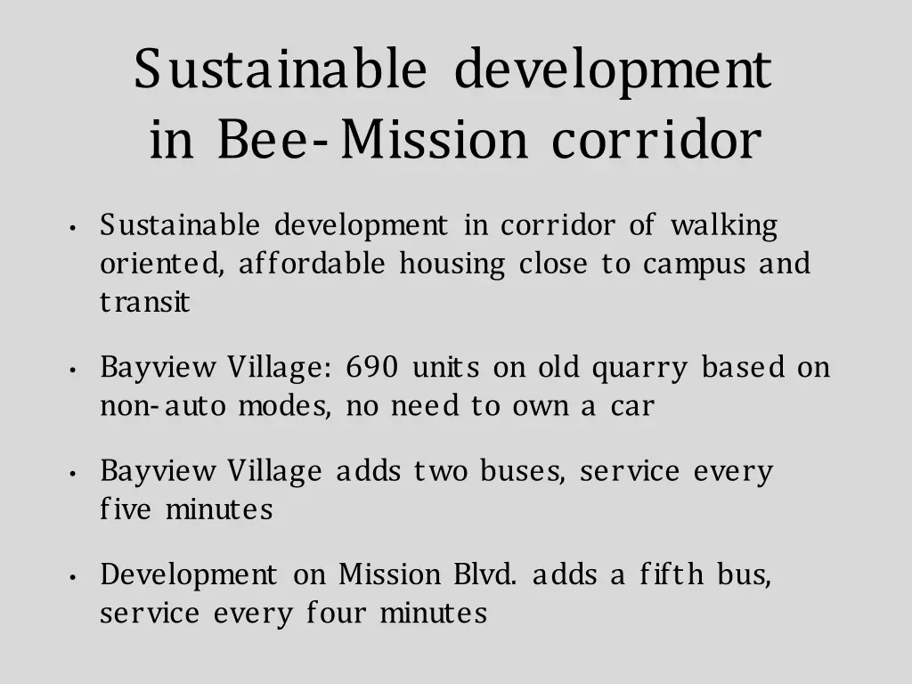 sustainable development in bee mission corridor