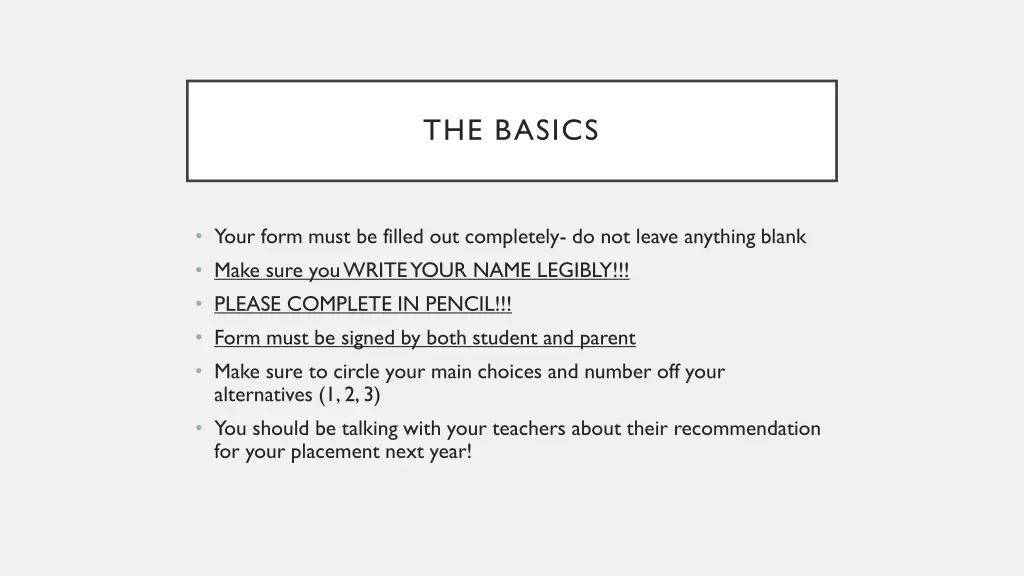 the basics