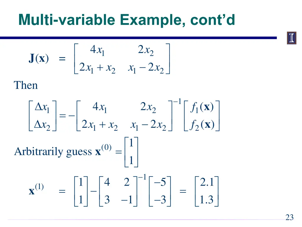 multi variable example cont d