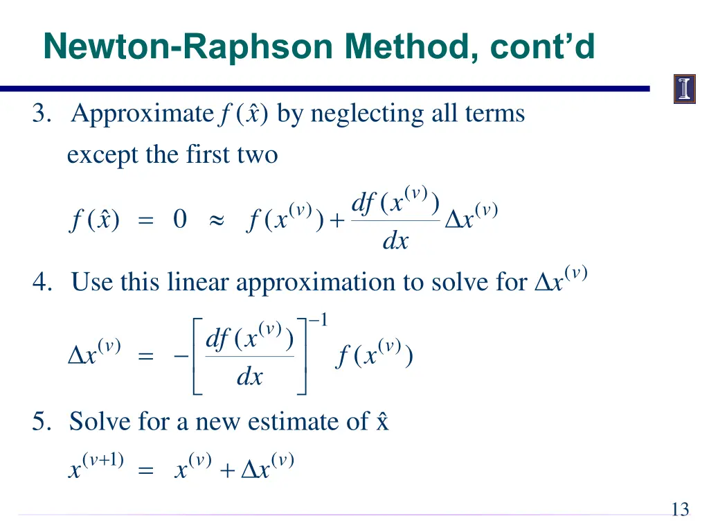 newton raphson method cont d