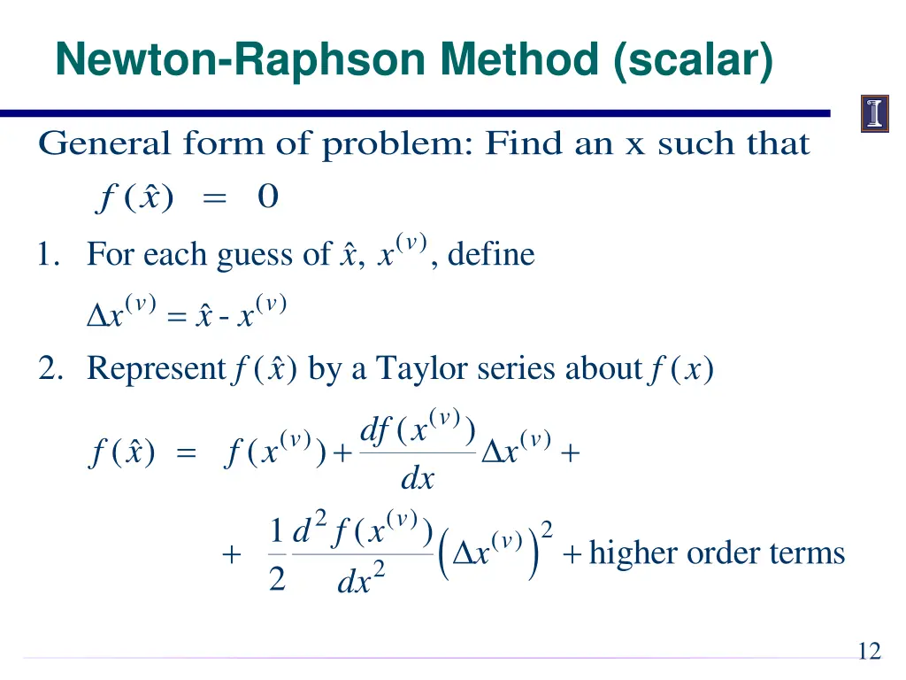 newton raphson method scalar