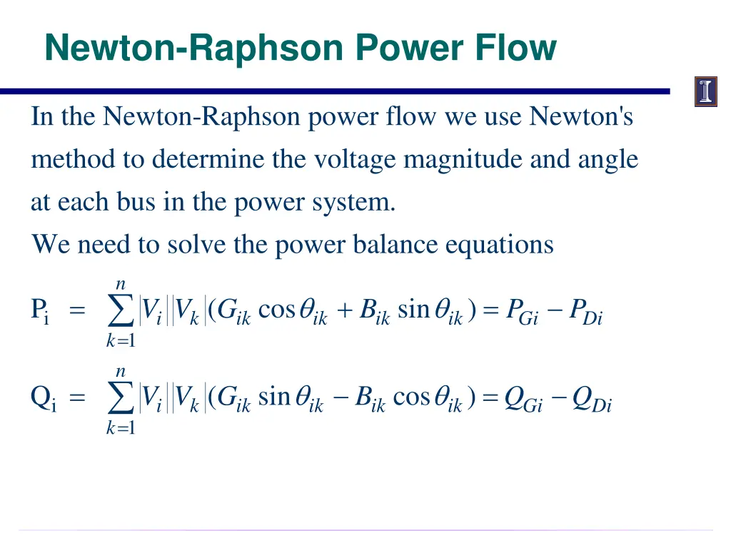 newton raphson power flow