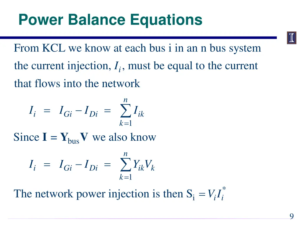 power balance equations
