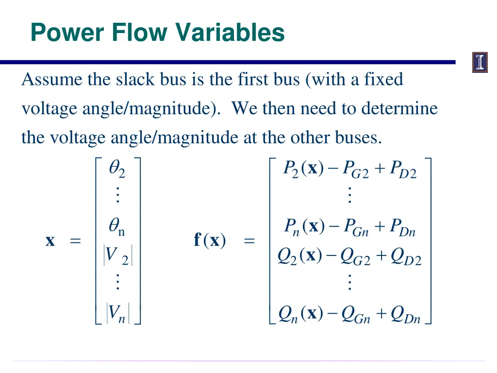 power flow variables