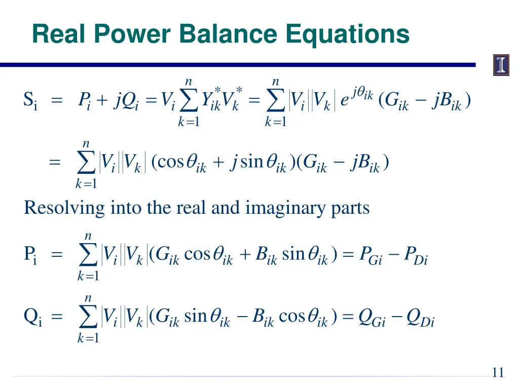 real power balance equations
