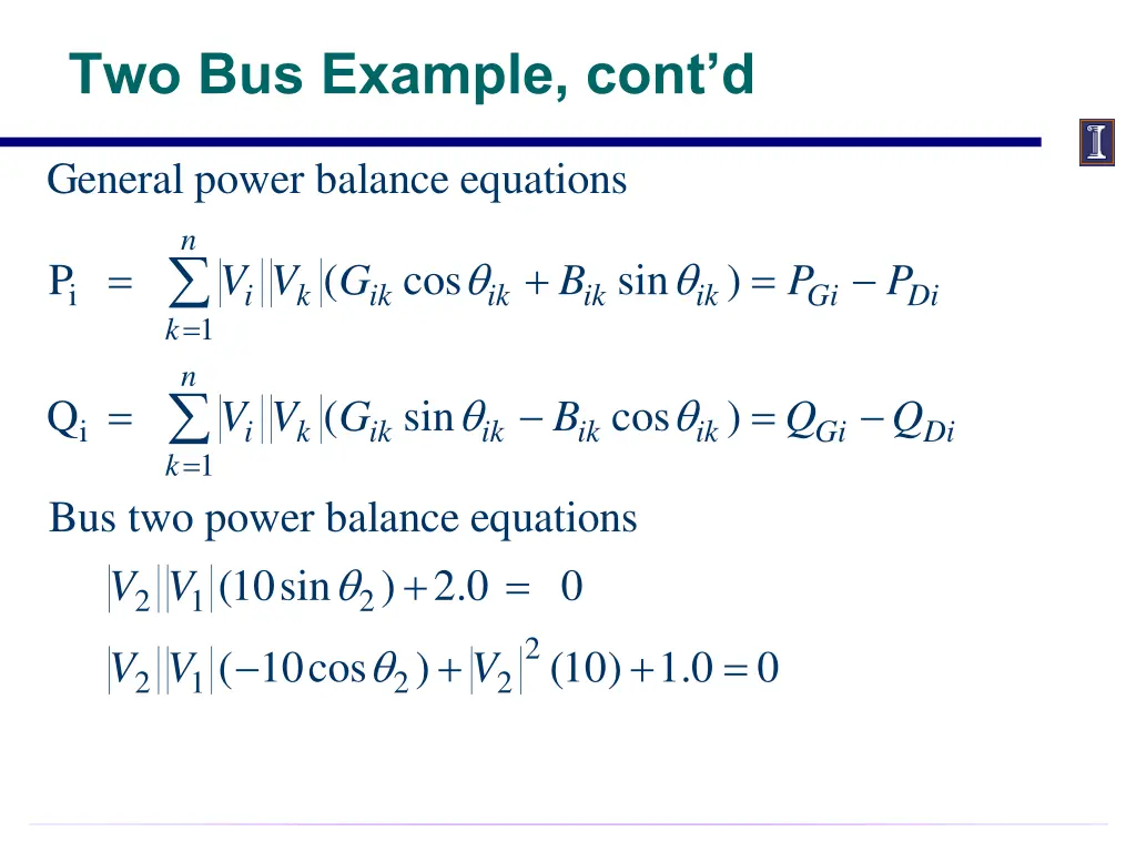 two bus example cont d