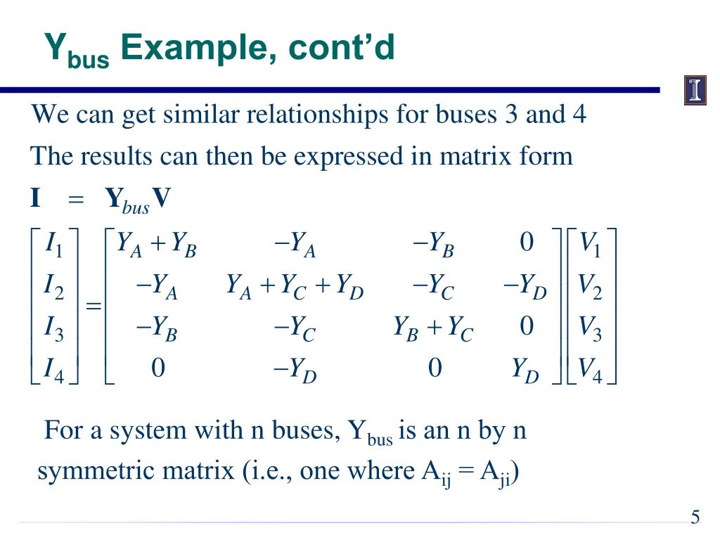 y bus example cont d 1