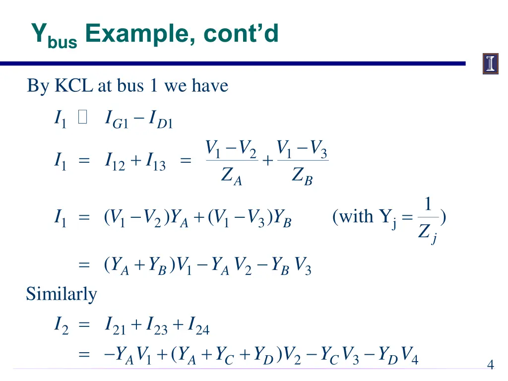 y bus example cont d