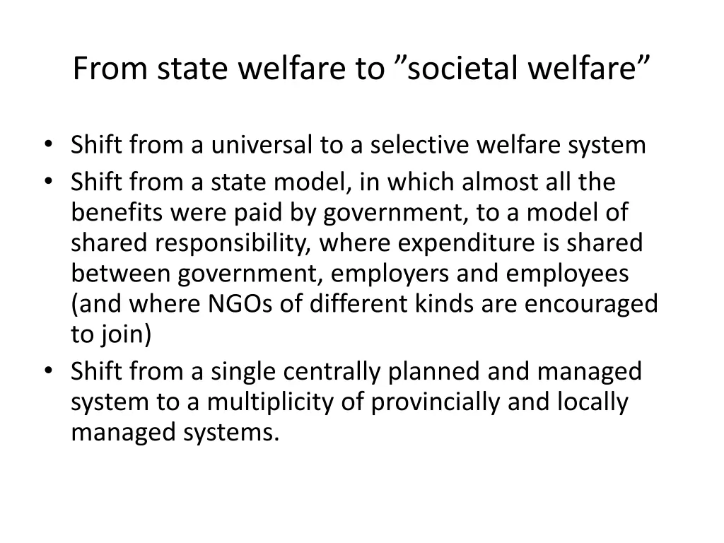 from state welfare to societal welfare
