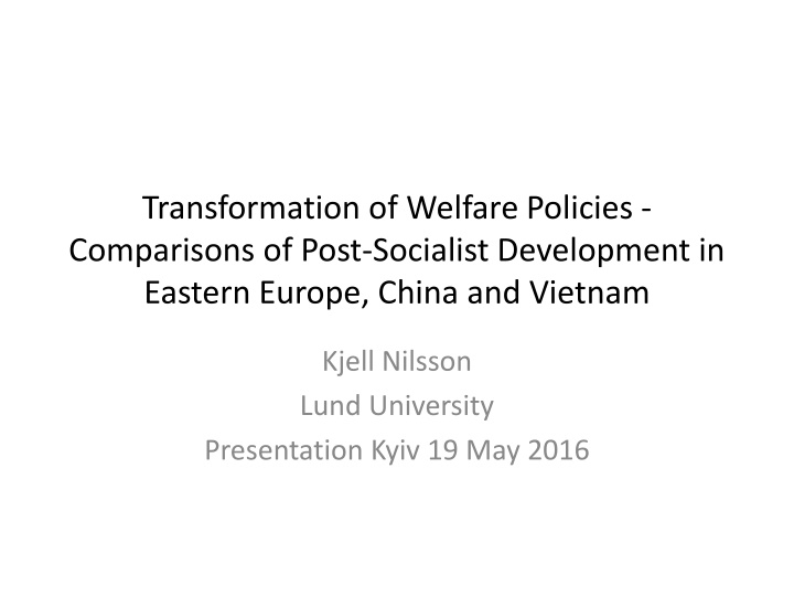 transformation of welfare policies comparisons