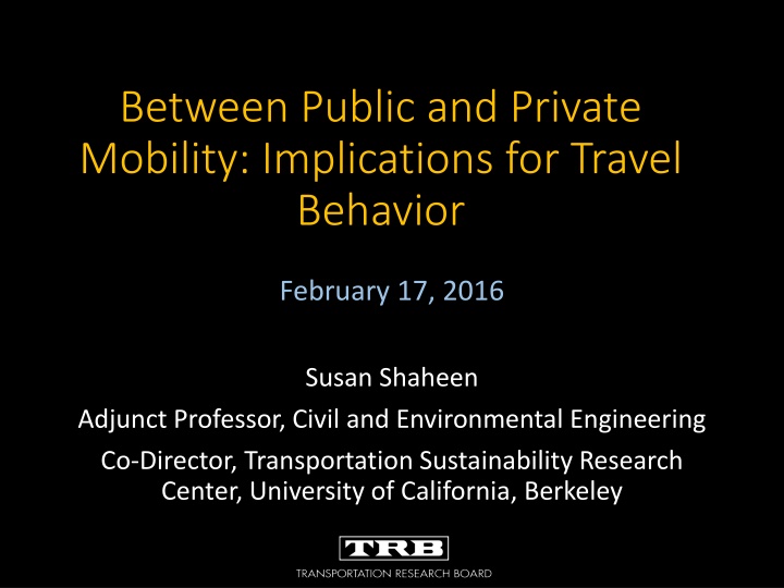 between public and private mobility implications