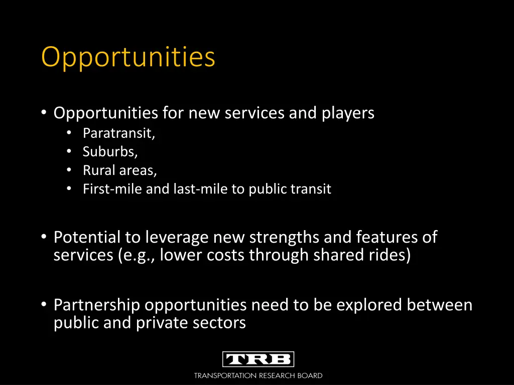 opportunities