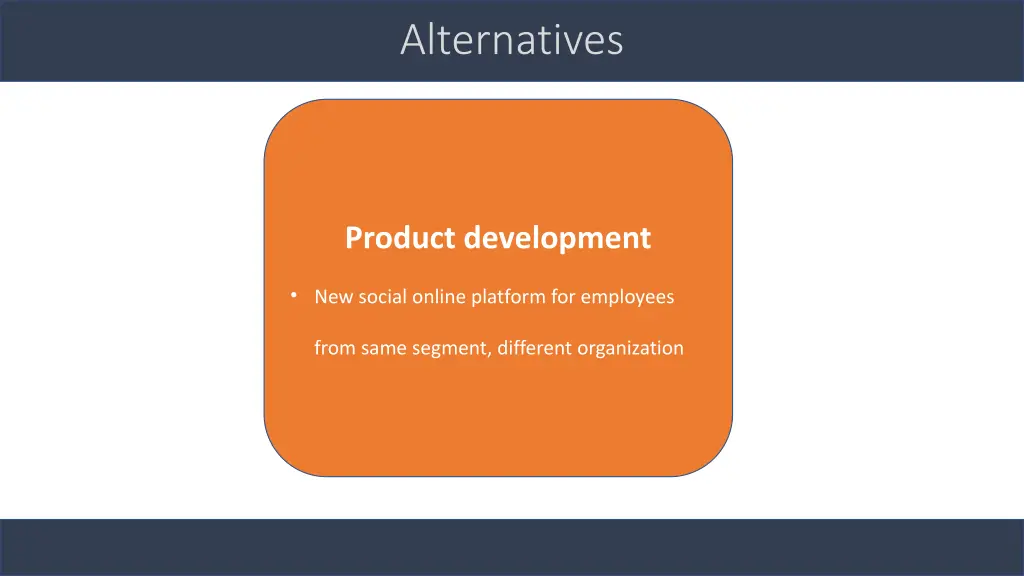 alternatives 1