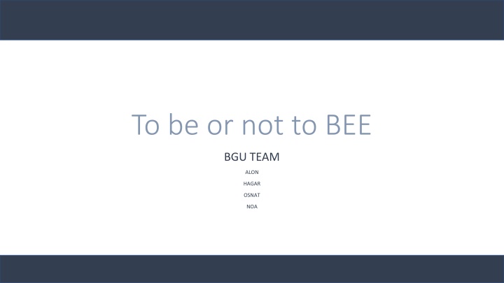 to be or not to bee