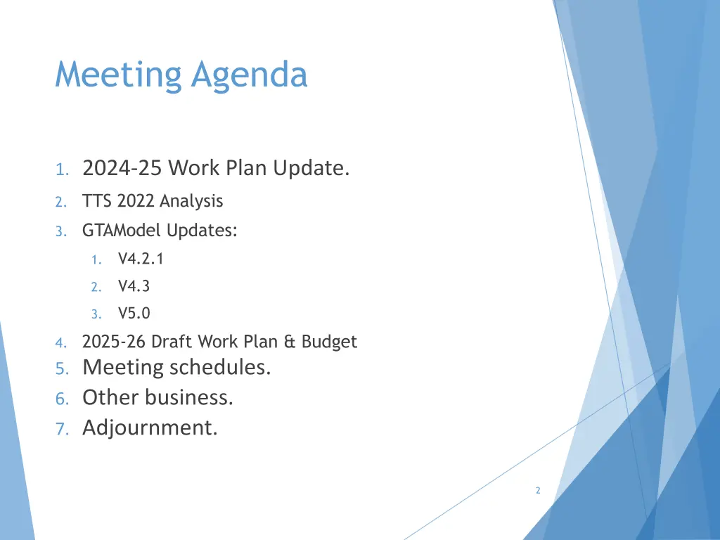 meeting agenda