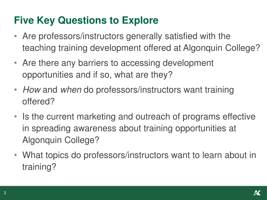 five key questions to explore