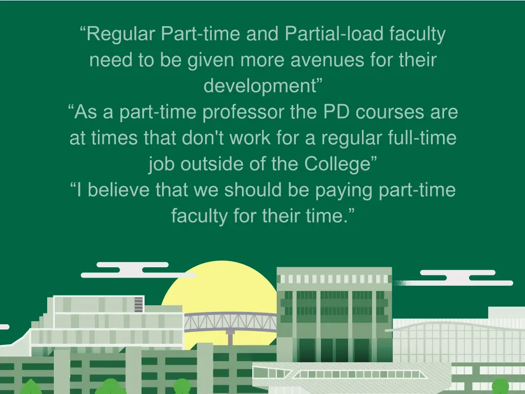 regular part time and partial load faculty need