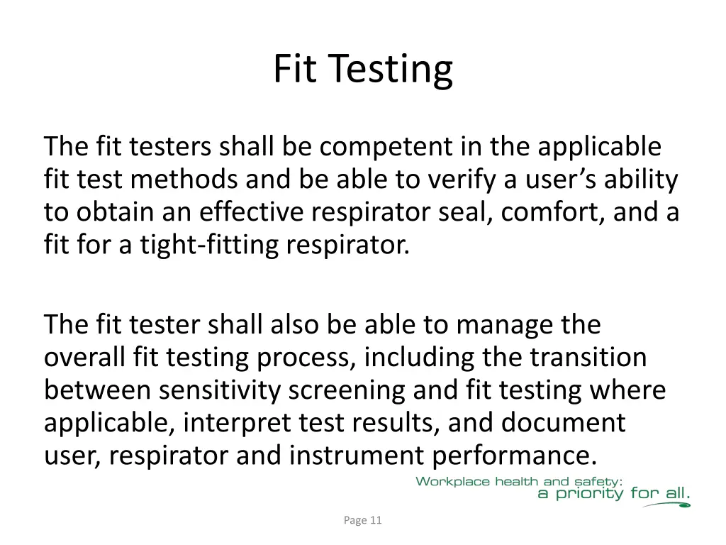 fit testing