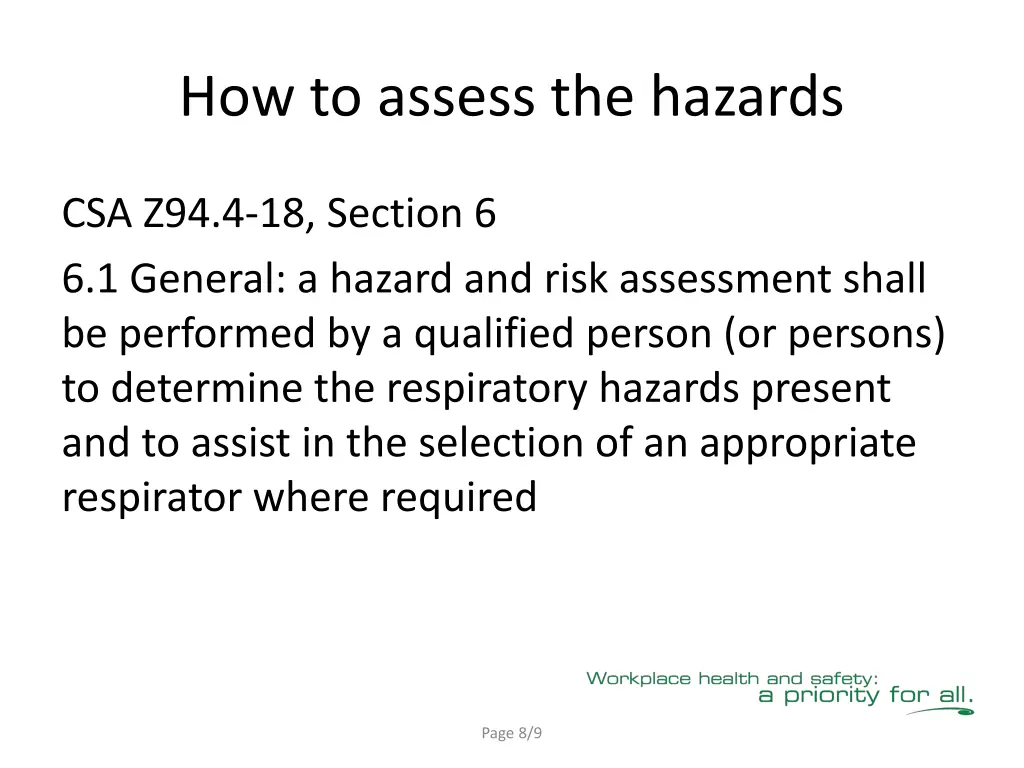 how to assess the hazards
