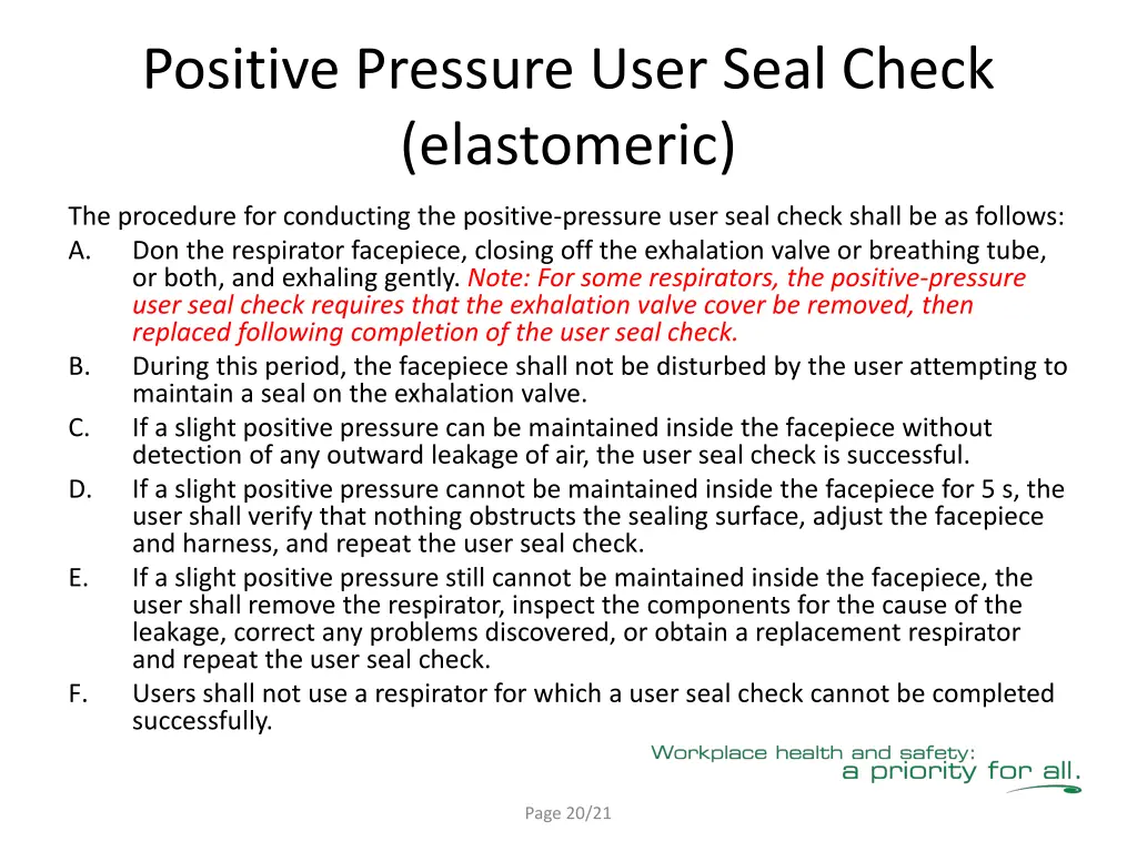 positive pressure user seal check elastomeric 1