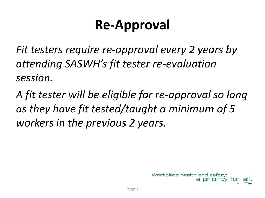 re approval