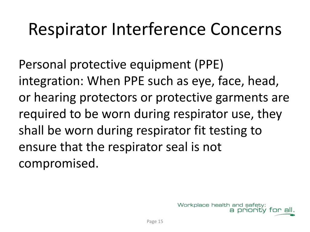 respirator interference concerns 3
