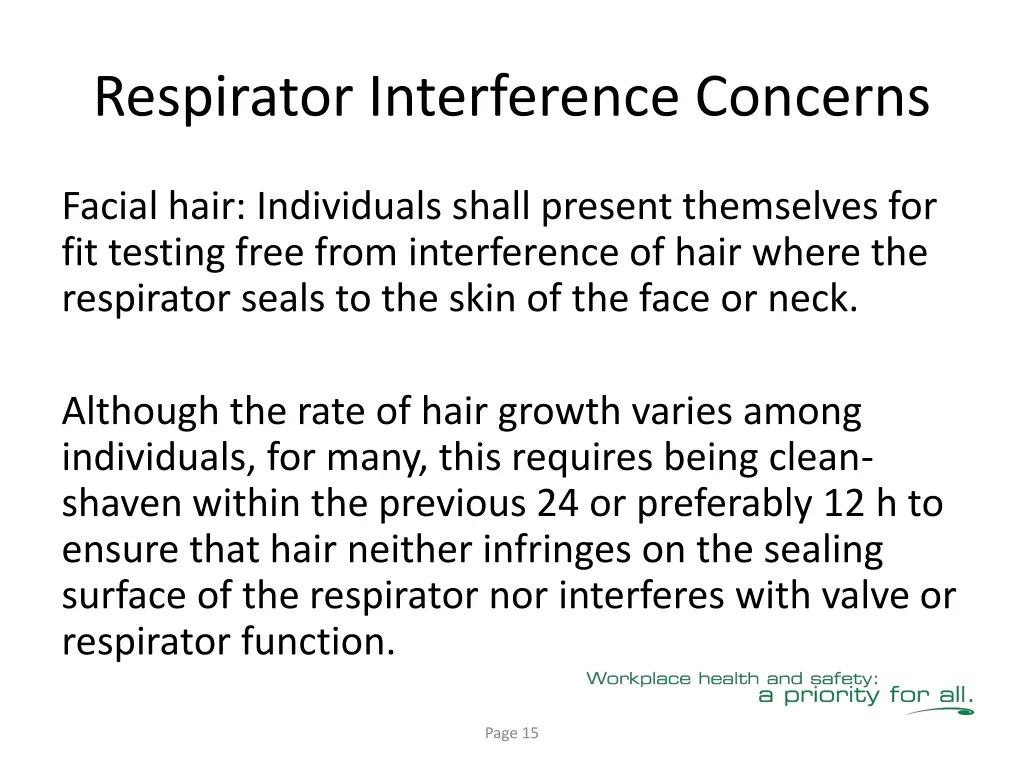 respirator interference concerns