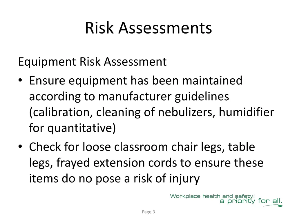 risk assessments 1