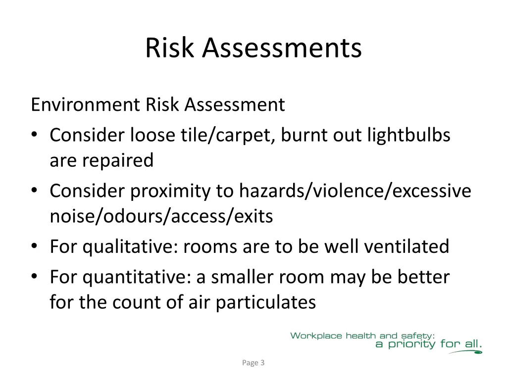 risk assessments 2