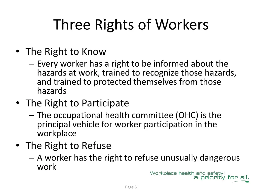 three rights of workers
