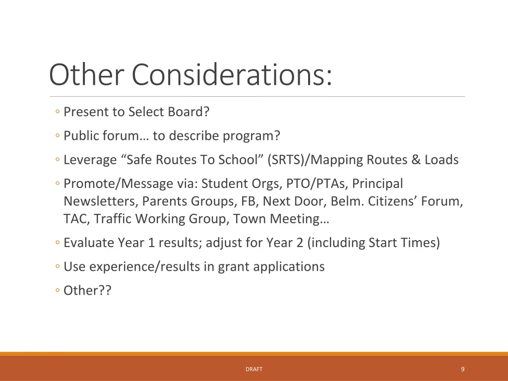 other considerations