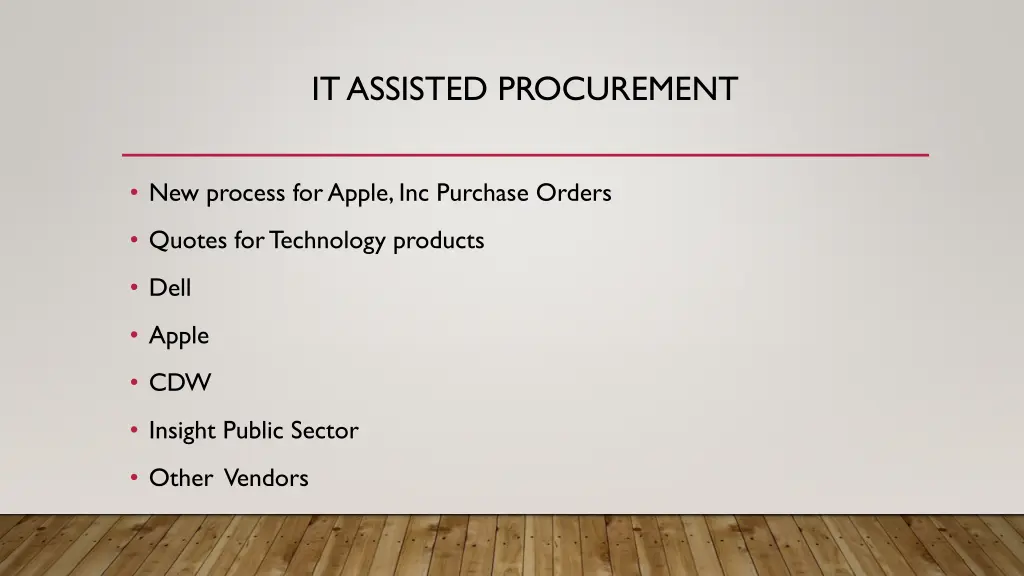 it assisted procurement