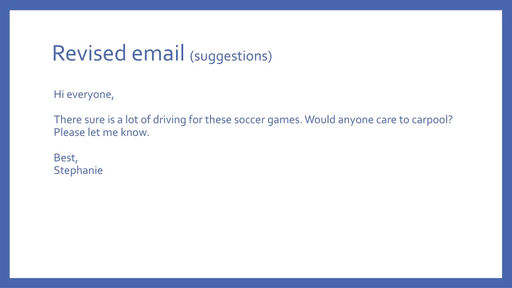 revised email suggestions 2